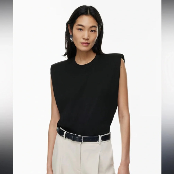 Babaton Sleeveless Shoulder Pad Tee Small - Picture 1 of 4